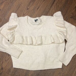 Wild Fable Off White Ruffled Sweather   Size XL